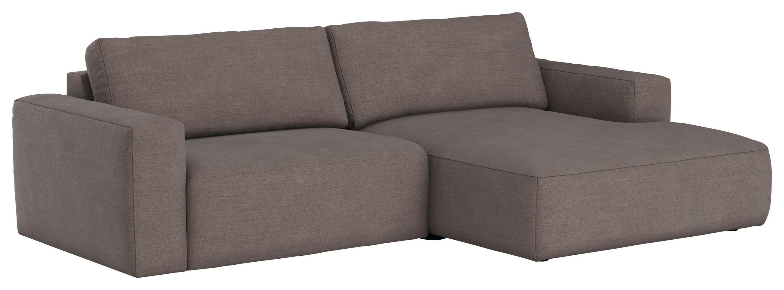 ECKSOFA in Webstoff Taupe  283/175 cm  - Taupe/Schwarz, MODERN, Kunststoff/Textil (283/175cm) - MID.YOU