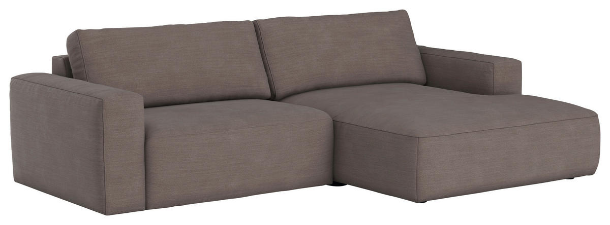 ECKSOFA Taupe Webstoff  - Taupe/Schwarz, MODERN, Kunststoff/Textil (283/175cm) - MID.YOU