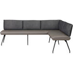 ECKBANK 225/165 cm  in Anthrazit  - Anthrazit/Schwarz, Design, Textil/Metall (225/165cm) - Moderano