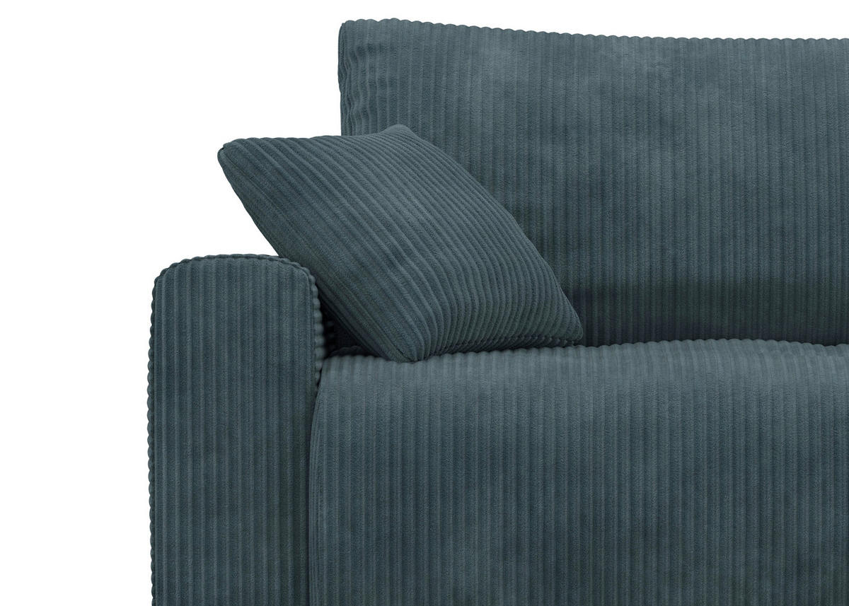 ECKSOFA Petrol Webstoff  - Petrol/Schwarz, KONVENTIONELL, Kunststoff/Textil (270/192cm) - Carryhome