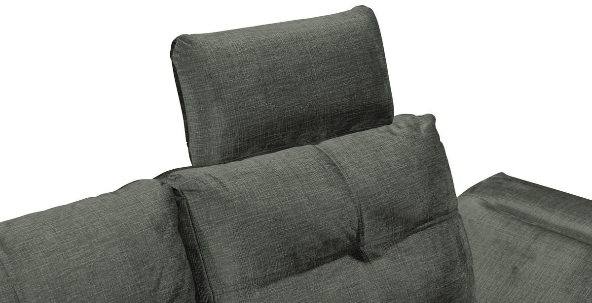 ECKSOFA in Mikrovelours Dunkelgrün  - Dunkelgrün/Schwarz, Konventionell, Kunststoff/Textil (170/275cm) - Carryhome