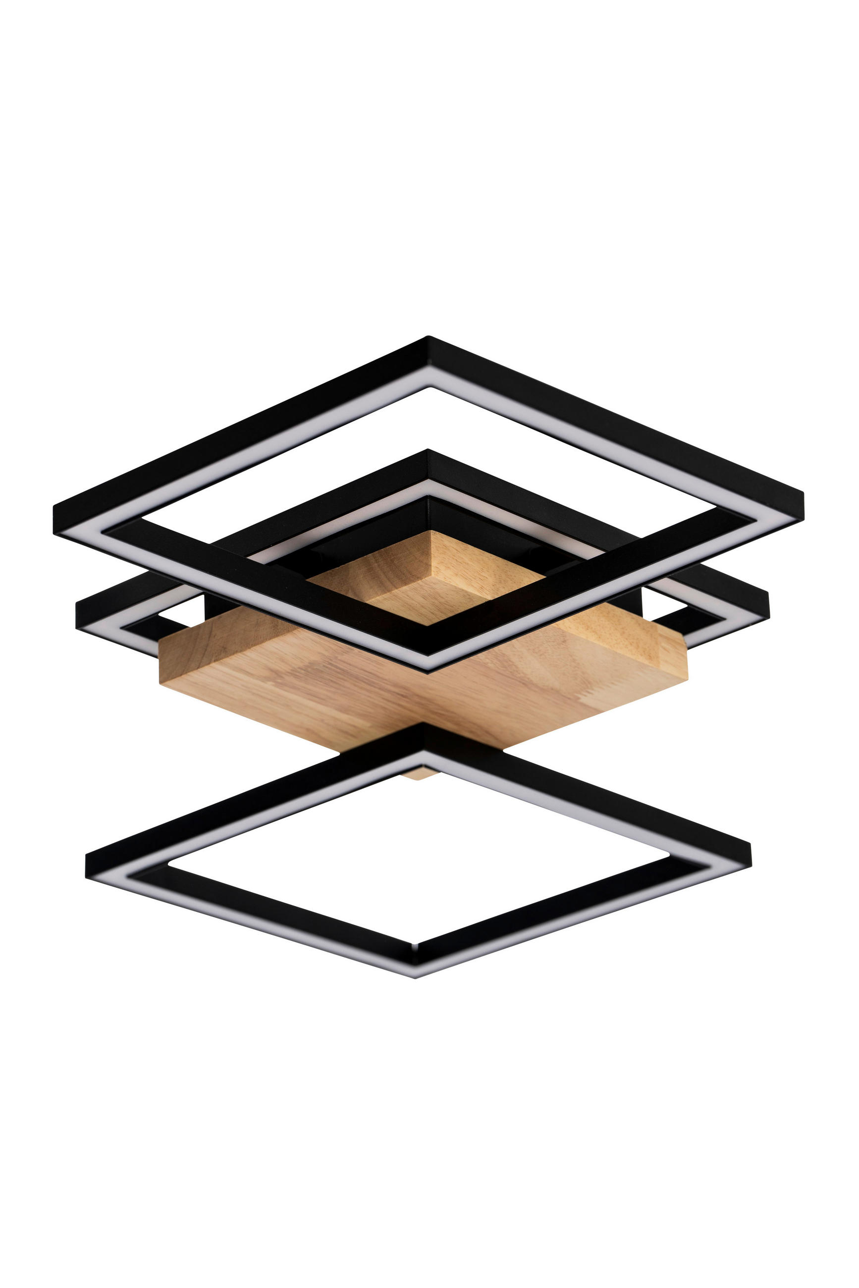LED-DECKENLEUCHTE 63/27,5/5,7 cm   - Schwarz/Naturfarben, Basics, Holz/Kunststoff (63/27,5/5,7cm) - Novel