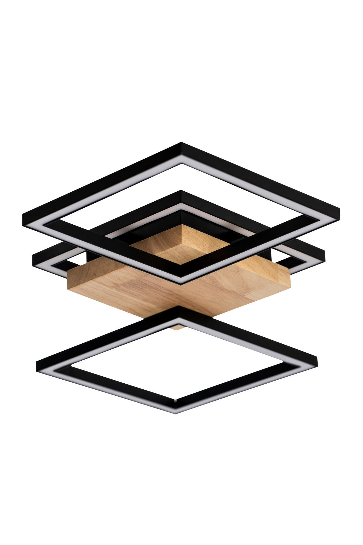 LED-DECKENLEUCHTE    63/27,5/5,7 cm  - Schwarz/Naturfarben, Basics, Holz/Kunststoff (63/27,5/5,7cm) - Novel