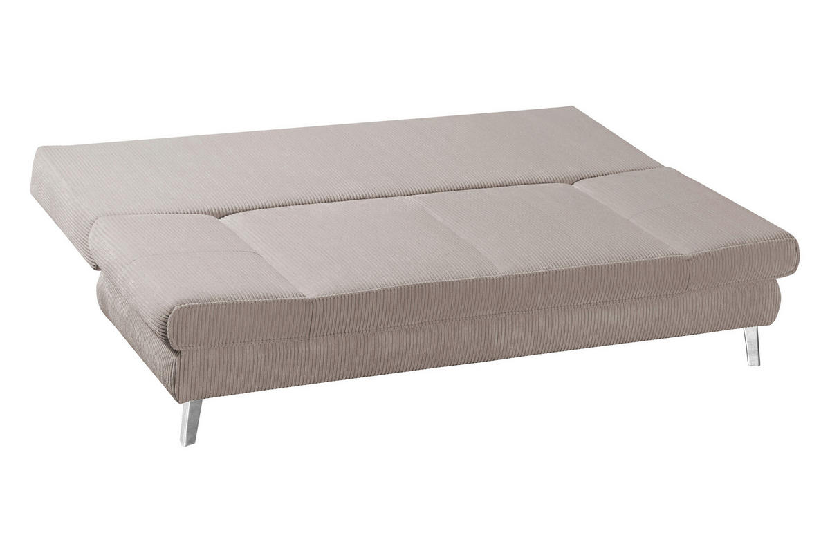 SCHLAFSOFA in Cord Beige  - Chromfarben/Beige, Design, Textil/Metall (200/85/90cm) - Xora