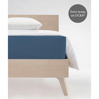 BOXSPRING-FIXLEINTUCH - Blau, Basics, Textil (90-100/200-210cm) - Fleuresse