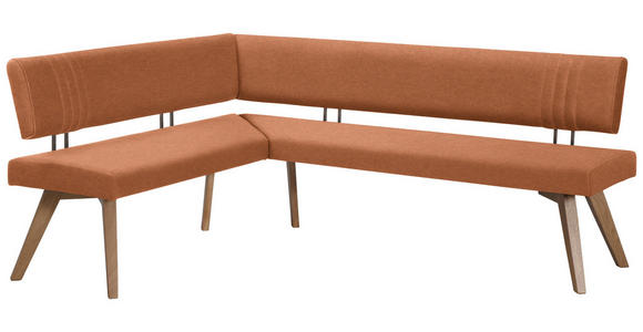 ECKBANK 160/180 cm in Cognac, Wildeiche - Wildeiche/Eichefarben, Design, Holz/Textil (160/180cm) - Venda