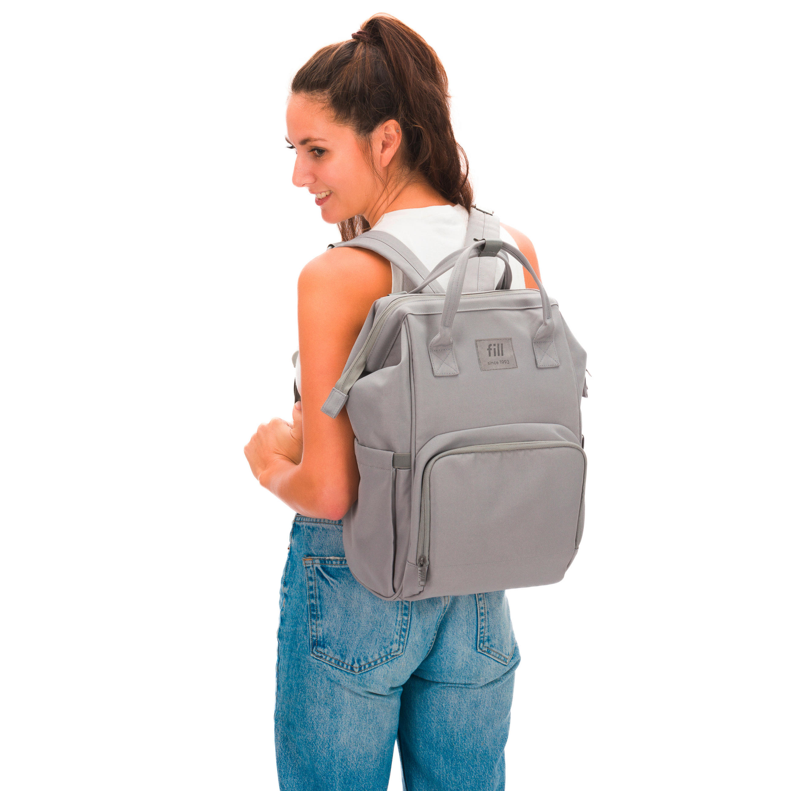 RUKSAK ZA PREVIJANJE   - siva/svijetlo siva, Basics, tekstil/plastika (27/18/42cm) - Fillikid