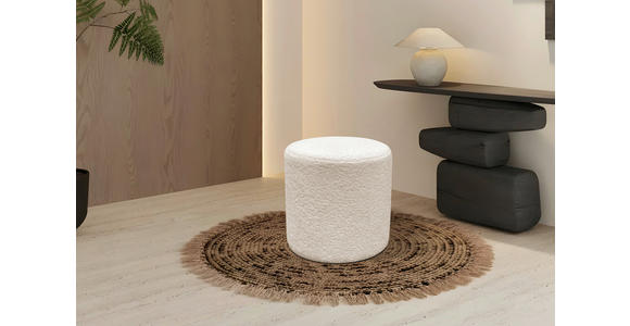 POUF in Beige Textil, Holzwerkstoff Beige  - Beige, Trend, Holzwerkstoff/Textil (35/35cm) - Novel