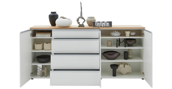 SIDEBOARD in 225/102/41 cm - Eichefarben/Silberfarben, Design, Holz/Holzwerkstoff (225/102/41cm) - Dieter Knoll