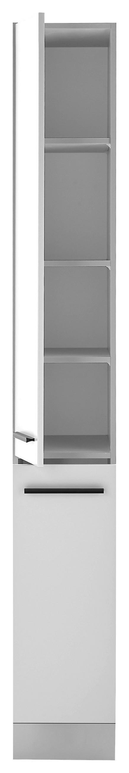 APOTHEKERSCHRANK 30/211/57 cm  in Weiß  - Schwarz/Weiß, Design, Holzwerkstoff/Kunststoff (30/211/57cm) - MID.YOU