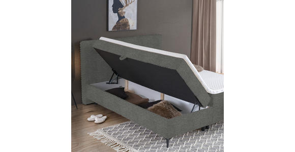 BOXBETT 160/200 cm in Dunkelgrau - Dunkelgrau/Schwarz, Design, Holz/Holzwerkstoff (160/200cm) - Xora