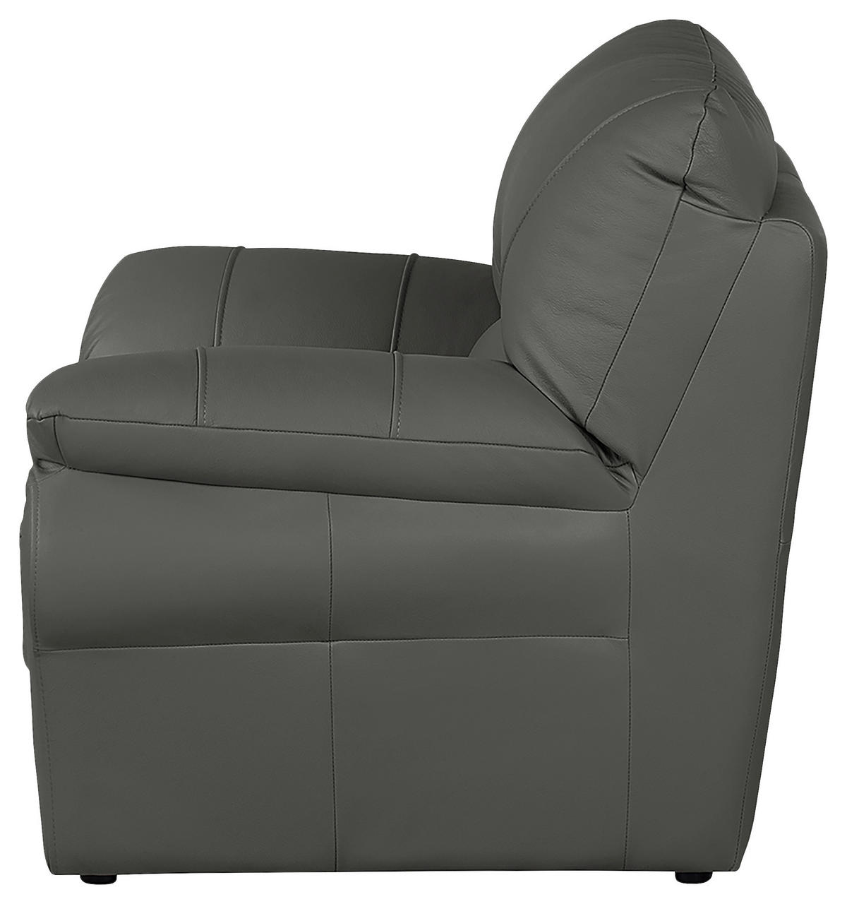 SESSEL in Echtleder Anthrazit  - Anthrazit/Schwarz, Design, Leder/Kunststoff (105/92/85cm) - Livetastic