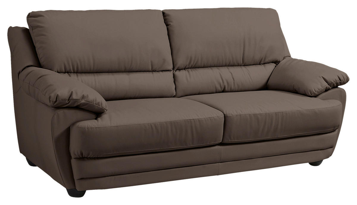 2-SITZER-SOFA in Lederlook Braun  - Braun, Design, Kunststoff/Textil (209/97/100cm) - Livetastic