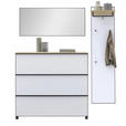 GARDEROBE 3-teilig  in 195/190/31 cm  - Eichefarben/Weiß, Design, Glas/Holz (195/190/31cm) - Dieter Knoll