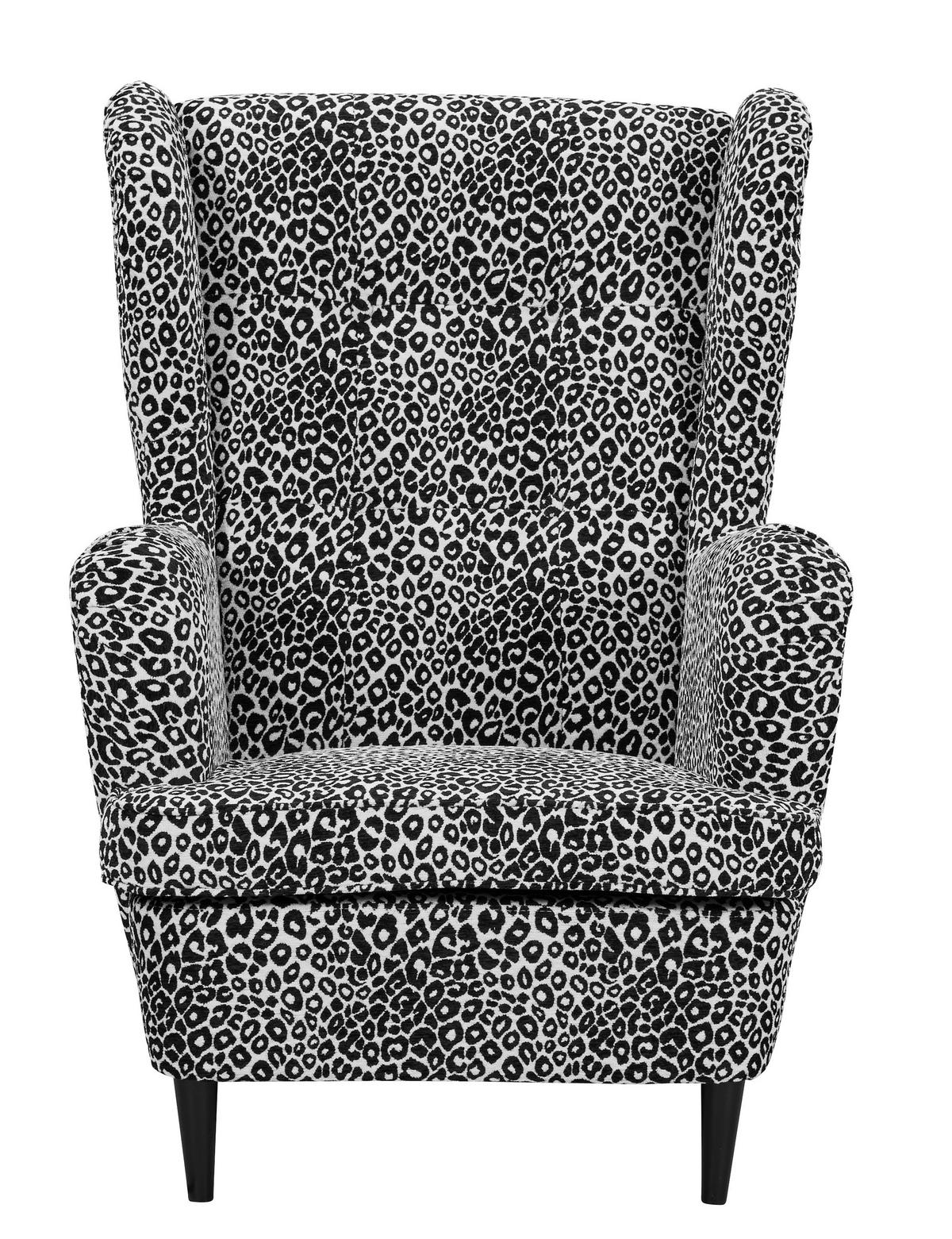 SESSEL in Jacquard, Webstoff Schwarz, Weiß  - Schwarz/Weiß, MODERN, Holz/Textil (78/102/98cm) - MID.YOU