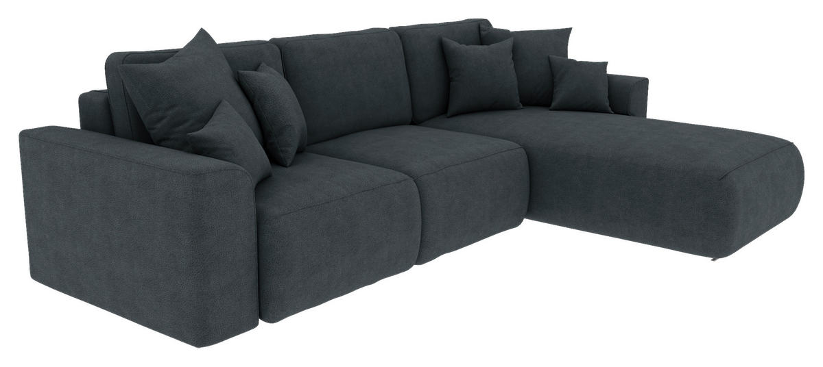 ECKSOFA in Lederlook Anthrazit  293/195 cm  - Chromfarben/Anthrazit, KONVENTIONELL, Kunststoff/Textil (293/195cm) - Carryhome