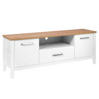 NISKA KOMODA   173/64/45 cm   bijela, hrast Artisan   - bijela/srebrne boje, Romantično / ladanjski, drvni materijal/metal (173/64/45cm)