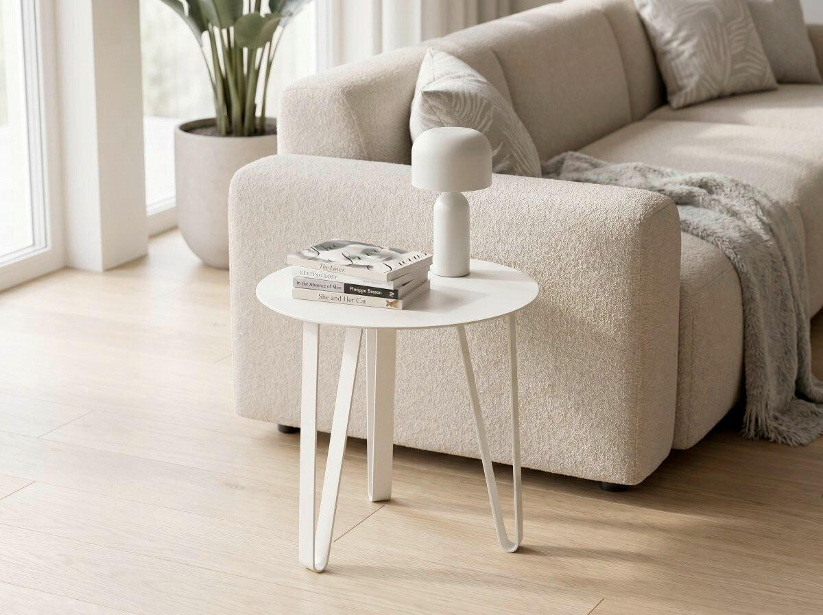 COUCHTISCH 50/50/45 cm rund Creme  - Creme, Design, Metall (50/50/45cm) - Xora