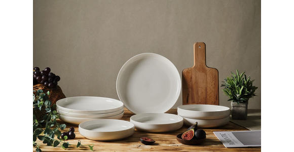 KOMBISERVICE Weiß OSLO SNØ 8-teilig 4 Personen  - Weiß, Design, Keramik - Novel