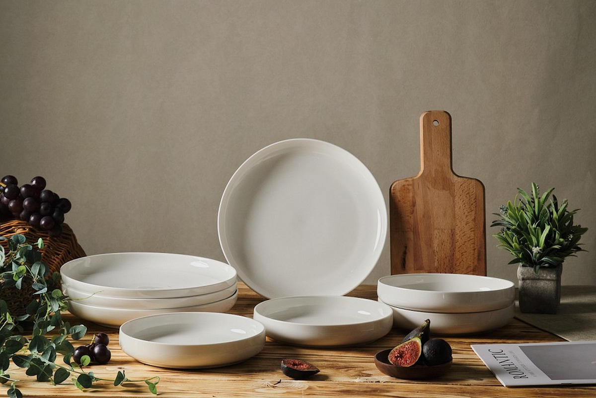 KOMBISERVICE Weiß OSLO SNØ 8-teilig 4 Personen  - Weiß, Design, Keramik - Novel