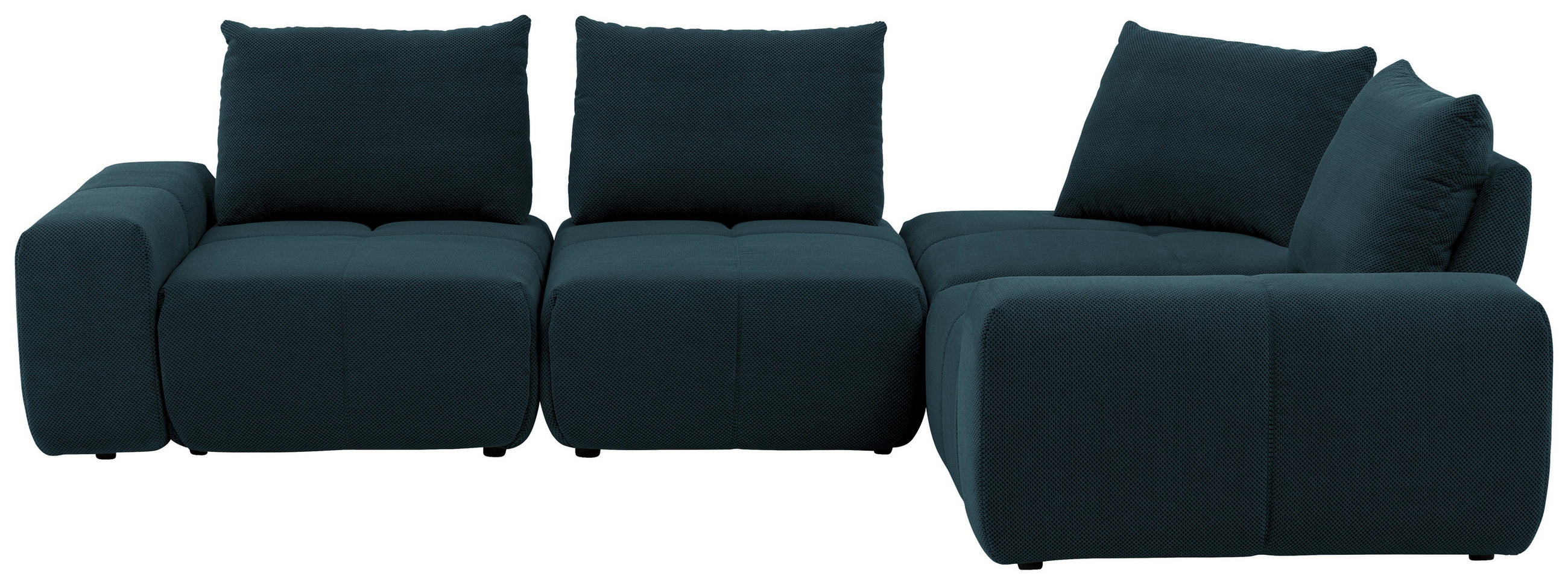ECKSOFA in Velours Dunkelblau  - Schwarz/Dunkelblau, Design, Kunststoff/Textil (326/236cm) - Xora
