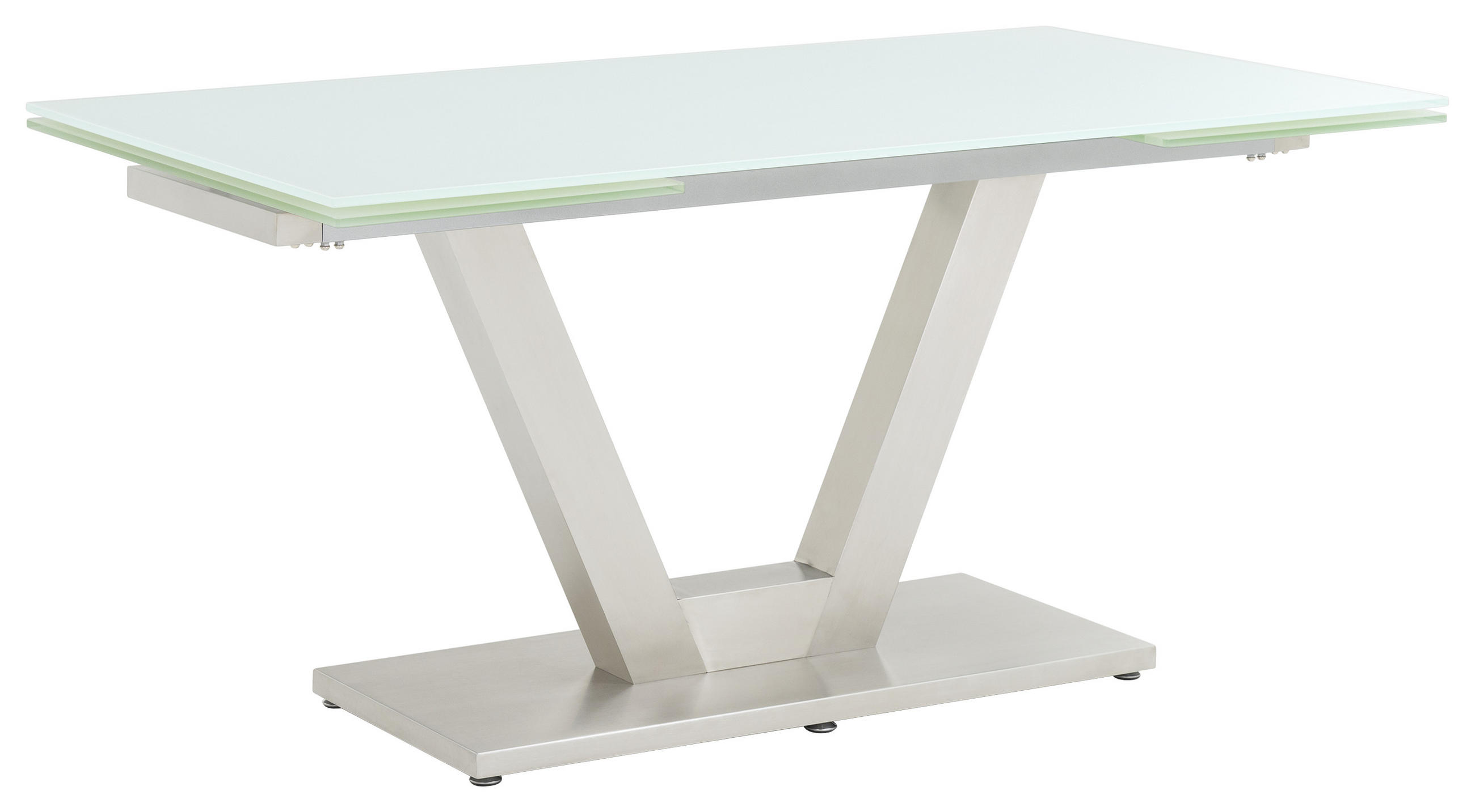 Esstisch in Metall, Glas 160(250)/90/77 cm