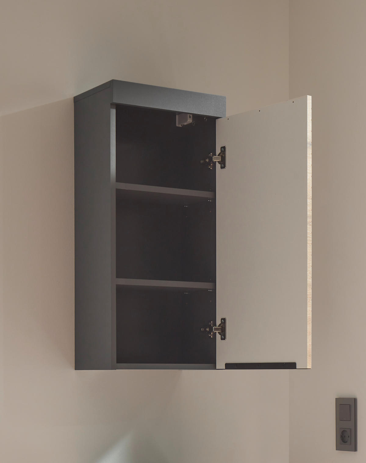 HÄNGESCHRANK 36/77/23 cm  - Eichefarben/Schwarz, Basics, Holzwerkstoff/Kunststoff (36/77/23cm) - MID.YOU