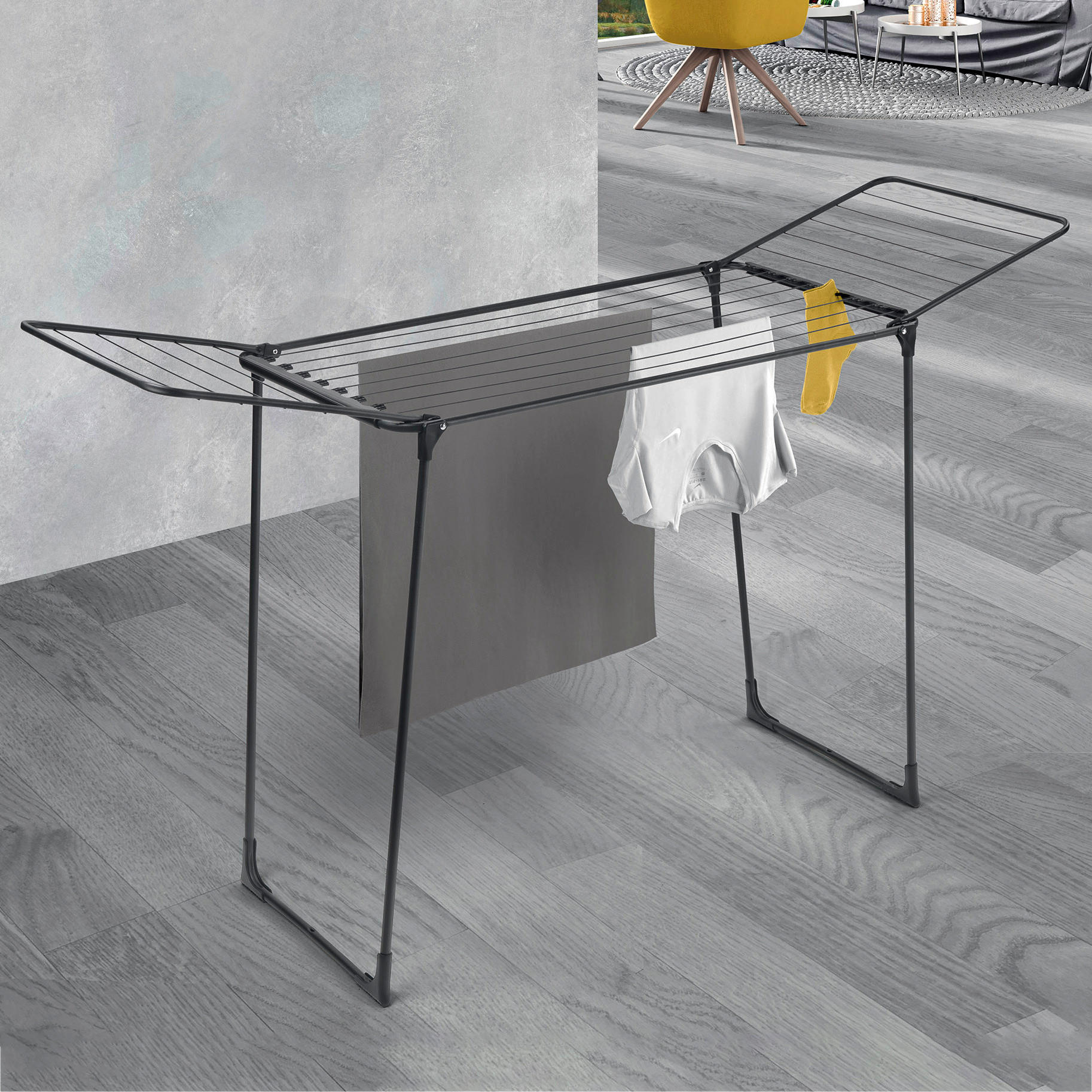 WÄSCHETROCKNER Hydra Onyx  - Schwarz, Basics, Metall (179/105/56cm) - Metaltex