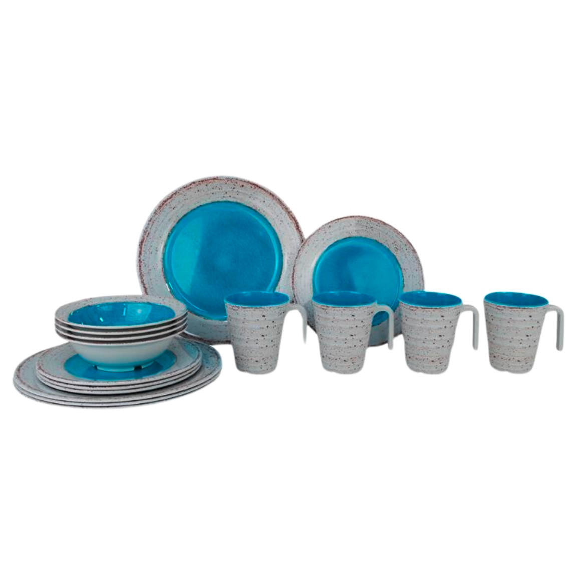 KOMBI SERVIS    16-dijelni    - siva/plava, Basics, plastika (27/18/27cm)