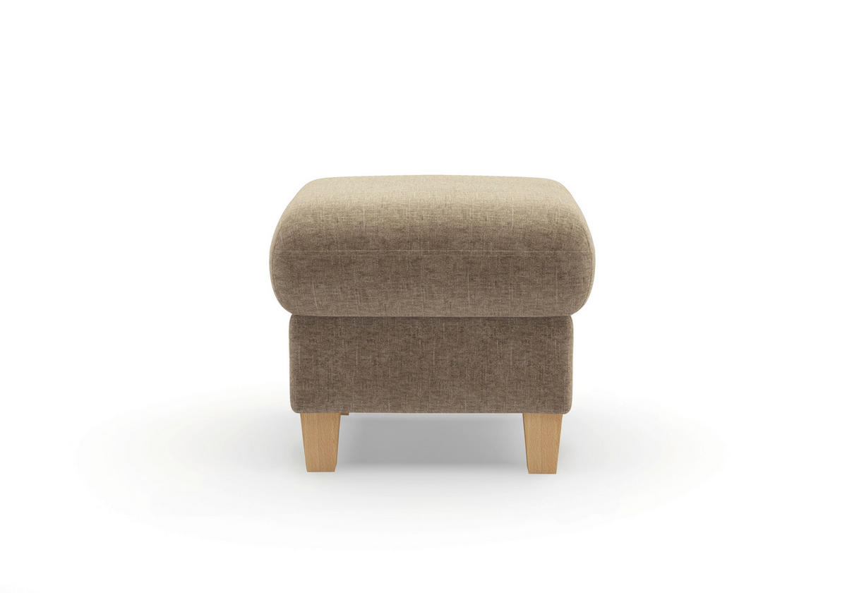 HOCKER GLENDALE E Flachgewebe Hellbraun  - Hellbraun/Eichefarben, KONVENTIONELL, Holz/Textil (58/48/58cm) - Sit & More