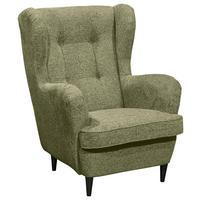 OHRENSESSEL in Webstoff Olivgrün  - Schwarz/Olivgrün, Basics, Holzwerkstoff/Textil (78/102/98cm) - MID.YOU