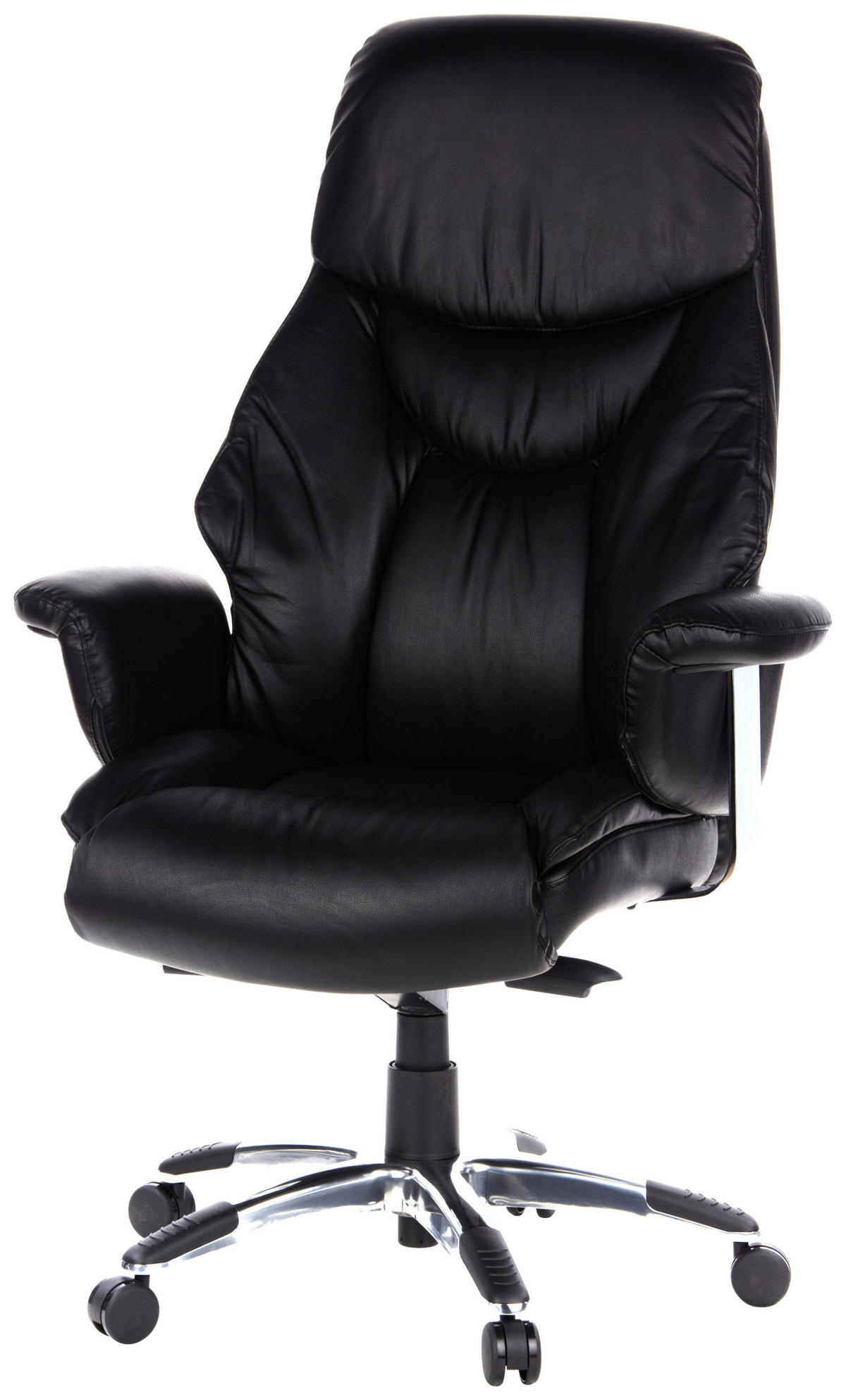 CHEFSESSEL Lederlook Schwarz  - Schwarz, MODERN, Kunststoff/Textil (63/140/52cm) - MID.YOU