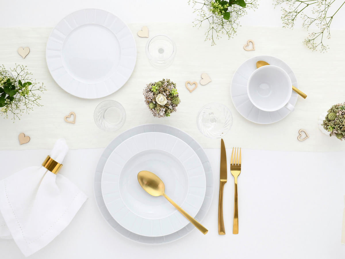 JÍDELNÍ SOUPRAVA, porcelán - bílá, Basics, keramika - Creatable