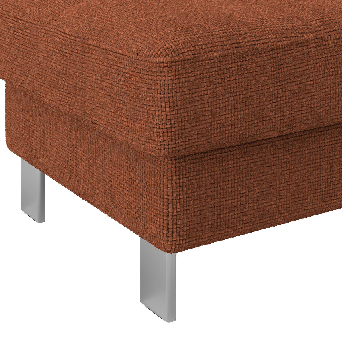 HOCKER Drell Rostfarben  - Rostfarben, MODERN, Textil/Metall (90/44/73cm) - MID.YOU