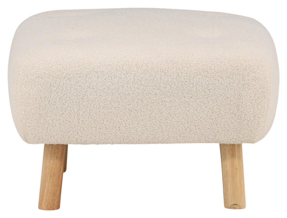 HOCKER in Holz, Textil Weiß  - Weiß, Design, Holz/Kunststoff (60/28/60cm) - Livetastic