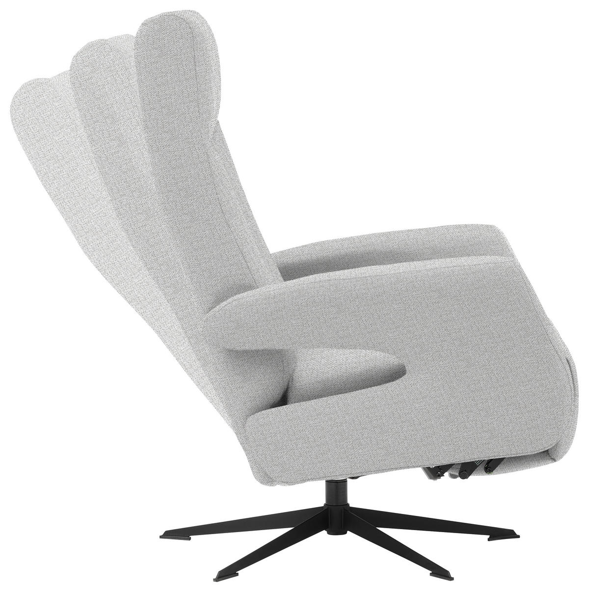 RELAXSESSEL in Textil Hellgrau  - Hellgrau/Schwarz, Design, Textil/Metall (74/105/82cm) - Welnova