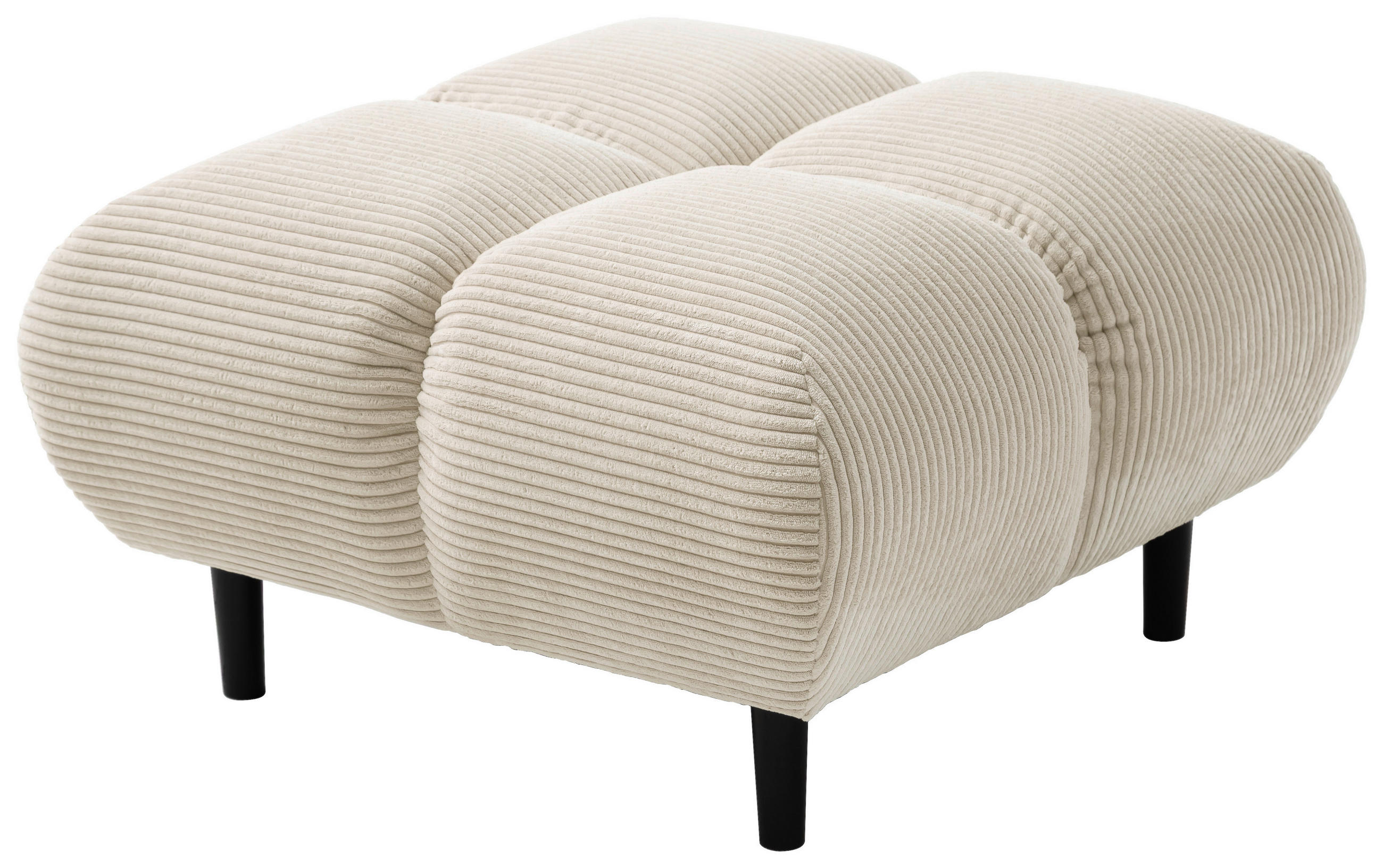 HOCKERBANK 73/41/73 cm Cord Naturfarben Holz  - Schwarz/Naturfarben, Design, Holz/Textil (73/41/73cm) - Pure Home Lifestyle