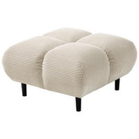 HOCKERBANK 73/41/73 cm Cord Naturfarben Holz  - Schwarz/Naturfarben, Design, Holz/Textil (73/41/73cm) - Pure Home Lifestyle