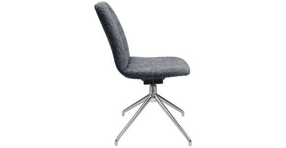 STUHL in Aluminium Bouclé Metall, Textil - Dunkelgrau/Alufarben, Design, Textil/Metall (46/81,5-84,5/55cm) - Johann Jakob