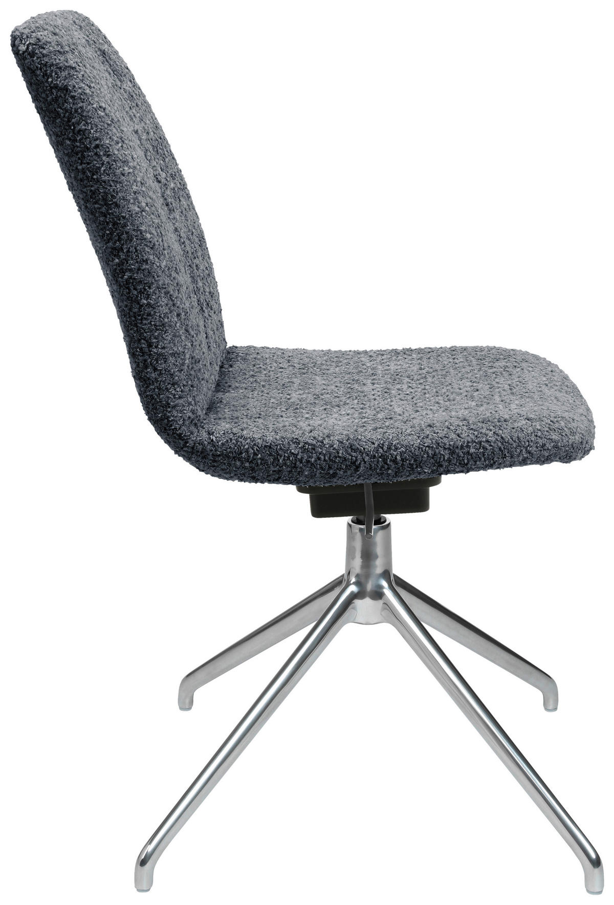 STUHL  in Aluminium Bouclé  - Dunkelgrau/Alufarben, Design, Textil/Metall (46/81,5-84,5/55cm) - Johann Jakob