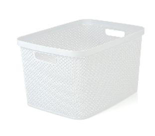 TÁROLÓDOBOZ 27,5/38,5/15 cm  - fehér, Basics, műanyag (27,5/38,5/15cm) - Homeware