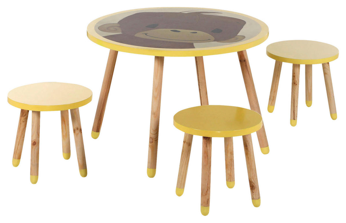 KINDERSITZGRUPPE Anouk Gelb  - Gelb, KONVENTIONELL, Holz/Holzwerkstoff