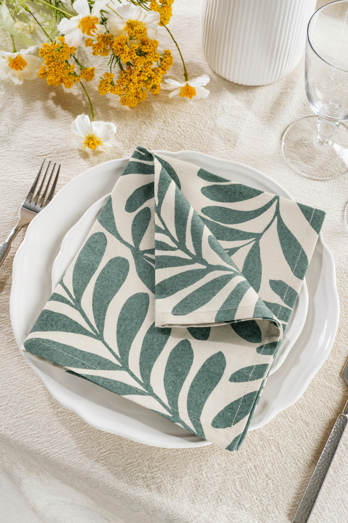 TÁNYÉRALÁTÉT textil  - zöld, Basics, textil (35cm) - MISTRAL