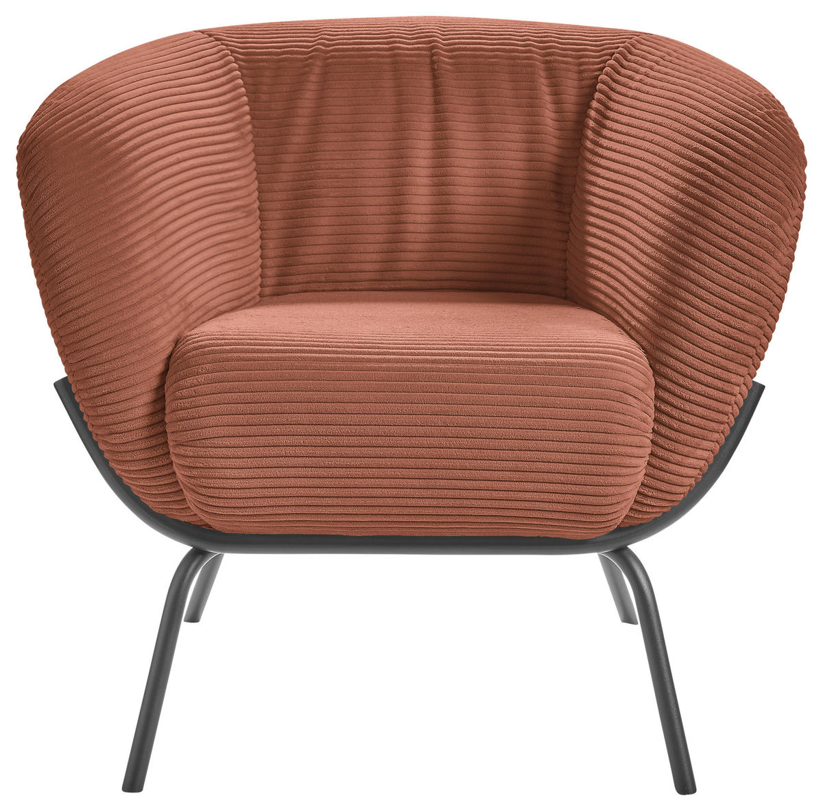 COCKTAILSESSEL Cord Rostfarben  - Rostfarben, Design, Textil (79/71/74cm) - Lomoco