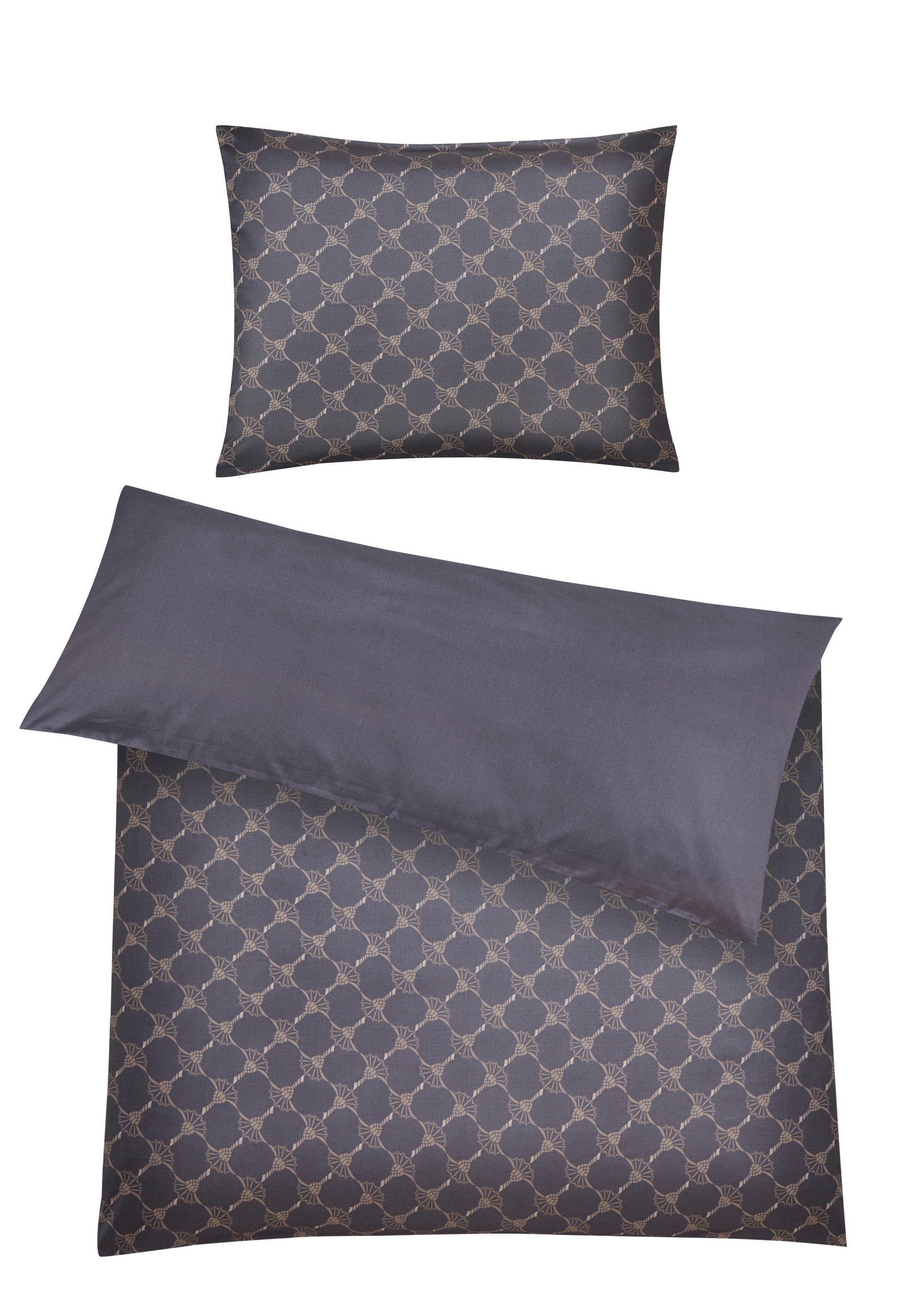 OBOUSTRANNÉ POVLEČENÍ, makosatén, tmavě šedá, 140/200 cm - tmavě šedá, Design, textil/přírodní materiály (140/200cm) - Joop!