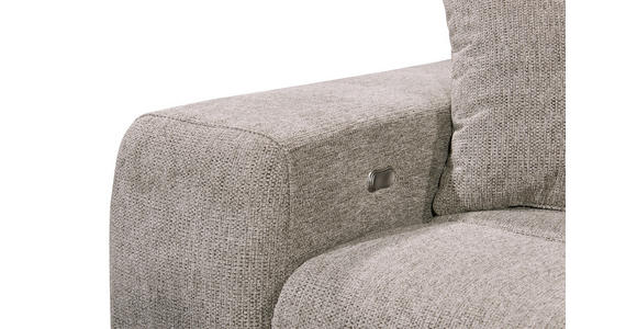 ECKSOFA Graubraun Chenille  inkl. Zierkissen, Bettkasten, Rücken echt, Kopfteilverstellung, Sitztiefenverstellung  - Graubraun/Schwarz, KONVENTIONELL, Kunststoff/Textil (268/172cm) - Carryhome