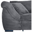 ECKSOFA Dunkelgrau Cord  - Dunkelgrau/Schwarz, KONVENTIONELL, Textil/Metall (258/168cm) - Carryhome