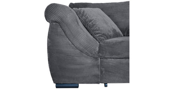 ECKSOFA Dunkelgrau Cord  - Dunkelgrau/Schwarz, KONVENTIONELL, Textil/Metall (258/168cm) - Carryhome