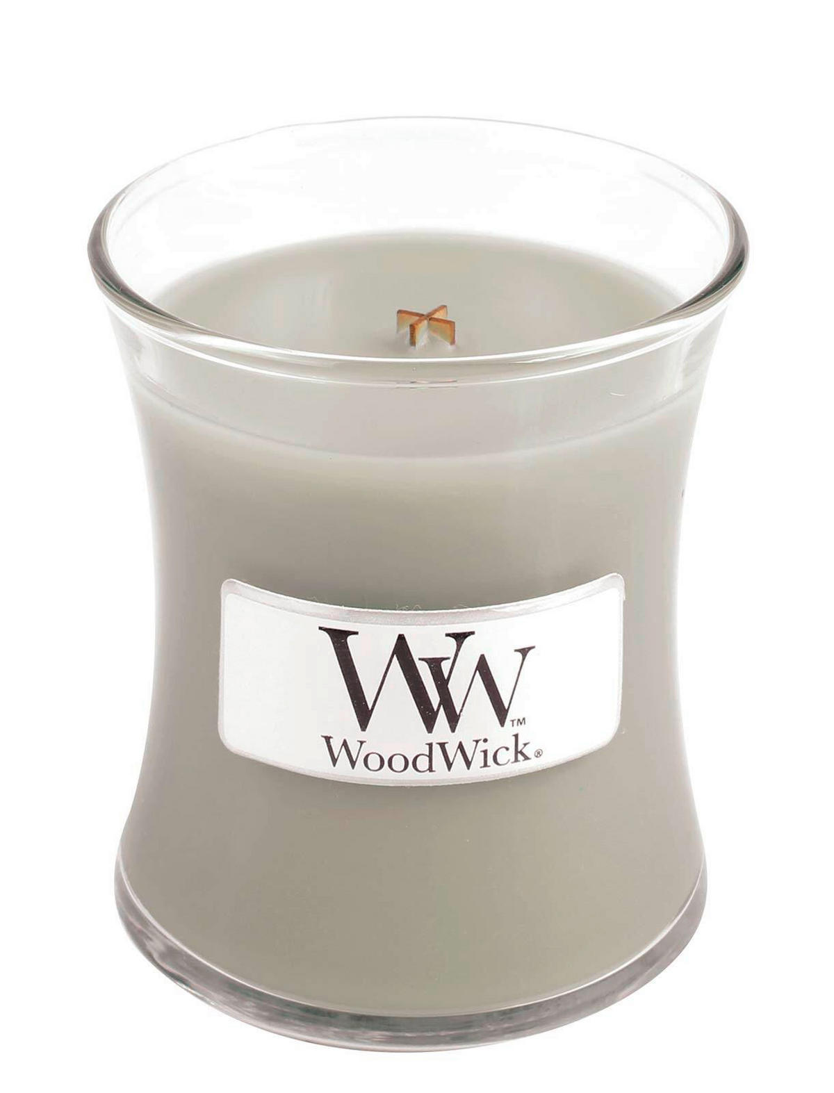MIRISNA SVEĆA  siva  - siva, Osnovno, staklo/drvo (7/7/8cm) - WoodWick