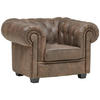 CHESTERFIELD-SESSEL - Wengefarben/Hellbraun, LIFESTYLE, Leder/Holz (115/76,5/96cm) - Landscape